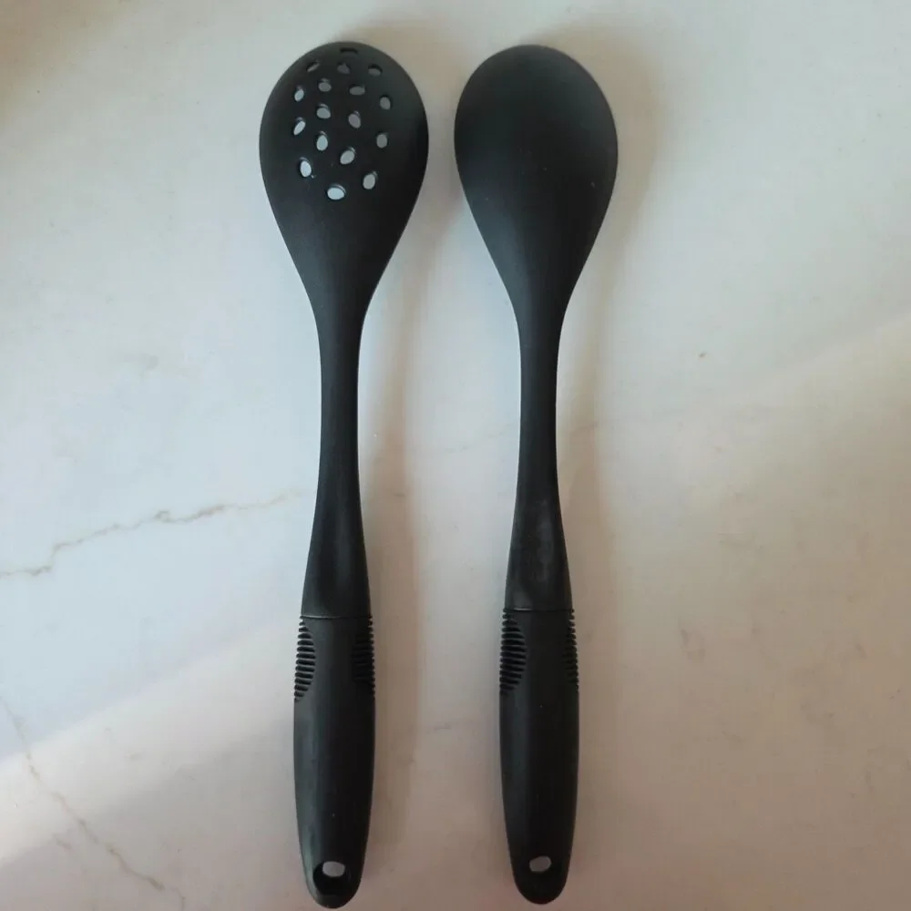 OXO Good Grips Nylon Plastic Black Serving Spoon Set of 2